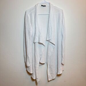 Eileen Fisher Women's‎  Organic Linen Knit Open Front Cardigan Sweater White
